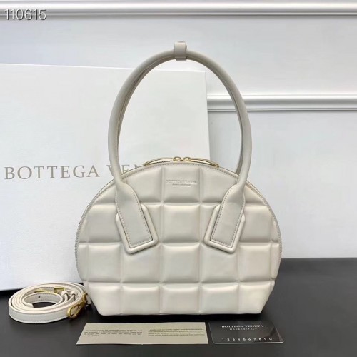 Bottega Veneta Oryginalna skórzana torba kwadratowa z plecionej skóry BV67130 Biała