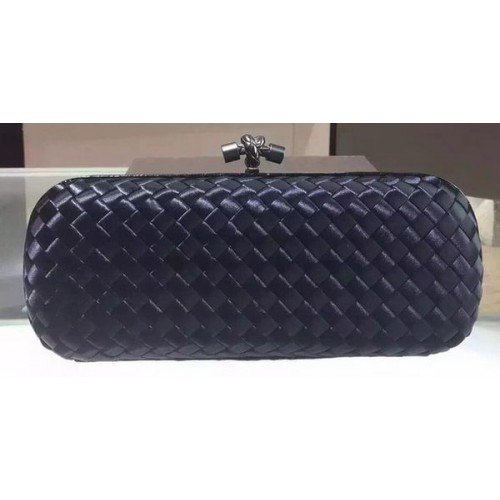 Kopertówka Bottega Veneta STRETCH Knot Sheepskin Leather Clutch BV8651 Black