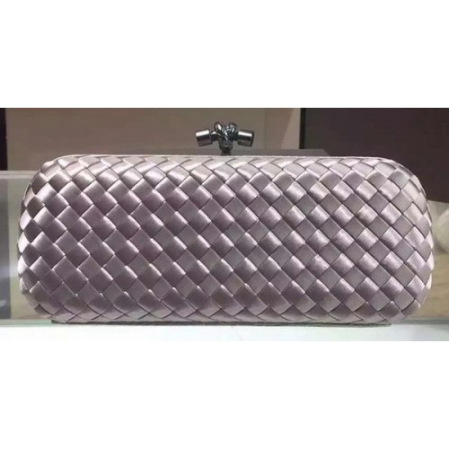 Kopertówka Bottega Veneta STRETCH Knot Sheepskin Leather Clutch BV8651 Silver