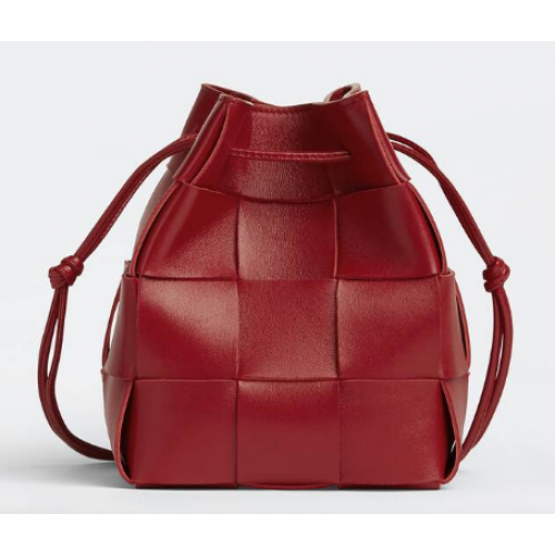 Bottega Veneta Small Cassette Bucket Bag 680218 red