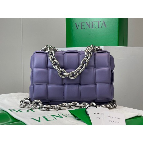Bottega Veneta THE CHAIN CASSETTE Ekspresowa dostawa 631421 fioletowy Okucia Srebrne wykończenie