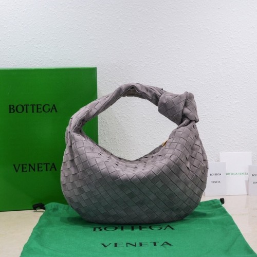 Bottega Veneta Zamszowa torba z intrecciato z górnym uchwytem 690225 Thunder