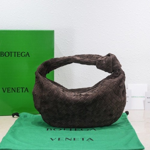 Torebka Bottega Veneta z zamszu intrecciato z górnym uchwytem 690225 brązowa
