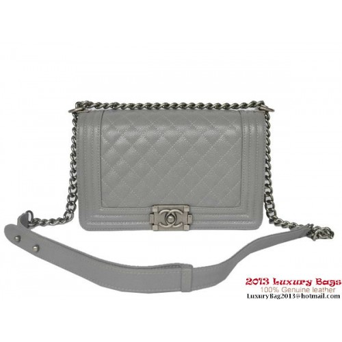 Torebka na ramię Chanel dla chłopca z klapką Classic Cannage Patterns A67086 Grey