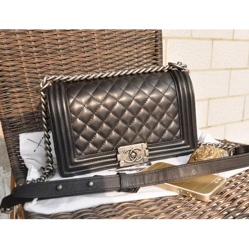 Torebka na ramię Chanel Original Lambskin Leather Flap Bag A67086 w kolorze czarnym