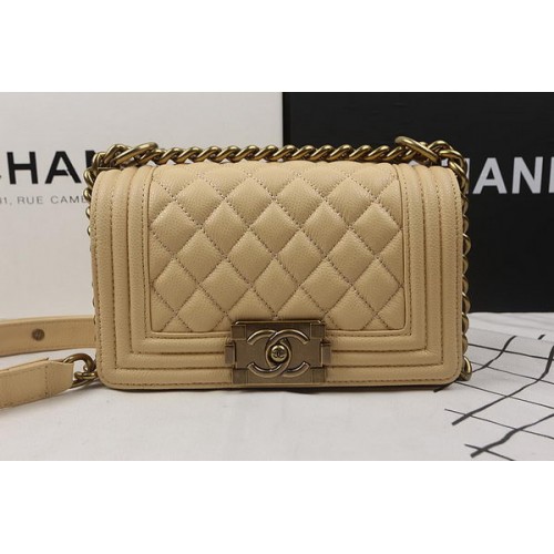 Torebka Chanel mini z klapką, morelowa, wzór Cannage, A67025, złota