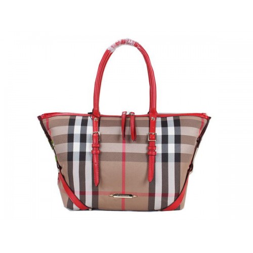 Torba na ramię BurBerry House Check Saddlestitch B20551 w kolorze czerwonym