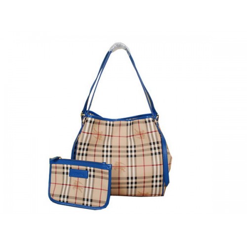 Torba BurBerry Haymarket Check Tote Bag B8884 w kolorze niebieskim