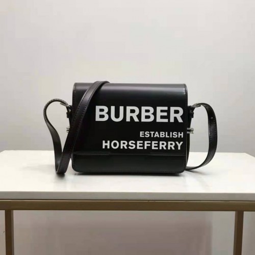 Oryginalna skórzana torba na ramię BurBerry BU55659 Czarna
