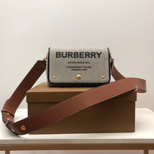 Torba na ramię BurBerry 80266 czarno-brązowa