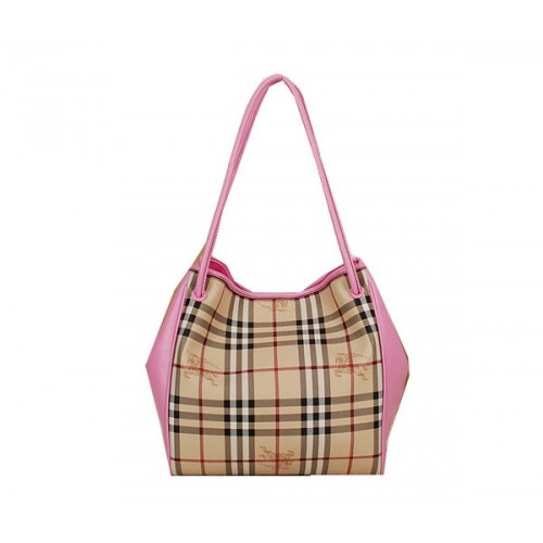 Mała torba BurBerry Haymarket Check Tote Bag B5911 Pink