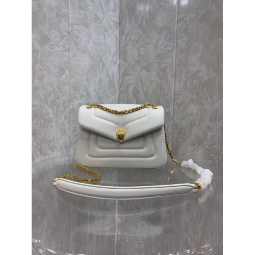 Bvlgari Serpenti Forever skórzana torba na ramię B282922 BIAŁA