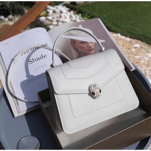 Bvlgari Serpenti Forever skórzana mała torebka typu crossbody 20286 biała