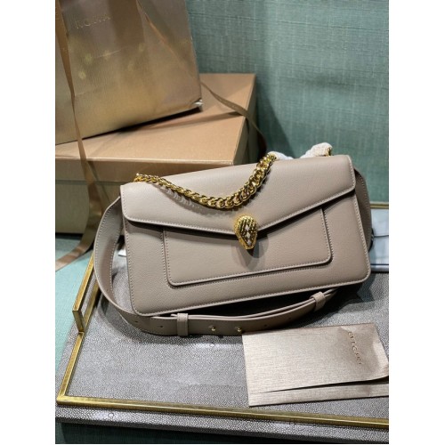 Bvlgari Serpenti Forever skórzana mała torebka typu crossbody 292833 szara