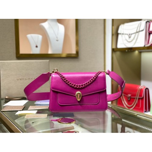 Bvlgari Serpenti Forever skórzana mała torebka typu crossbody B210762 różowa