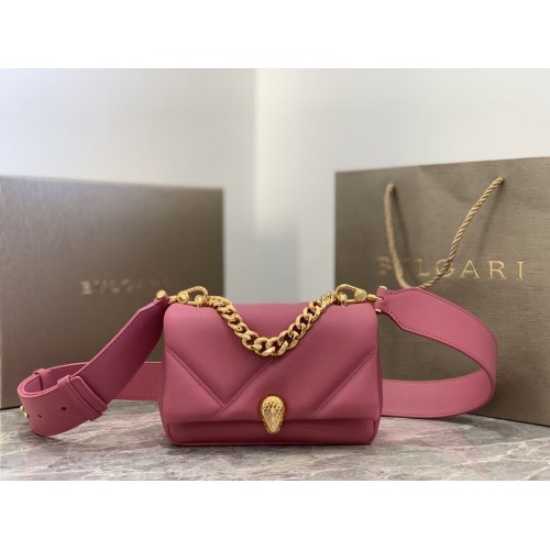 Bvlgari Serpenti Forever skórzana mała torebka typu crossbody B219068 różowa