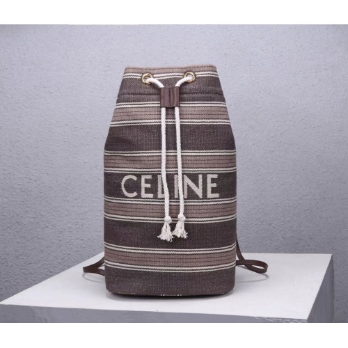 Torba na ramię CELINE z płótna CL92173 Szara