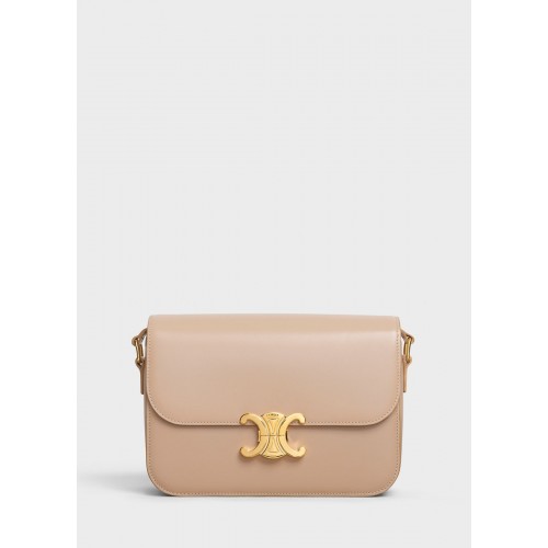 CELINE ŚREDNIA TOREBKA C Z DWUKOLOROWEJ PIKOWANEJ SKÓRY CIELĘCEJ CL87253 W KOLORZE KAMELOWYM