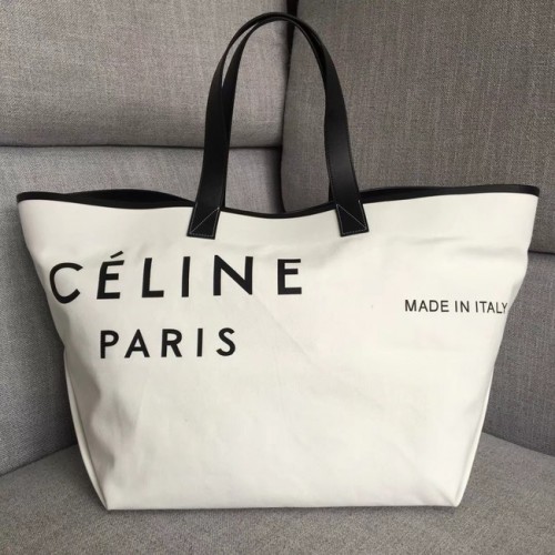 CELINE MEDIUM MADE IN TOTE Z TEKSTYLII 83180 BIAŁA CZARNO-BIAŁA