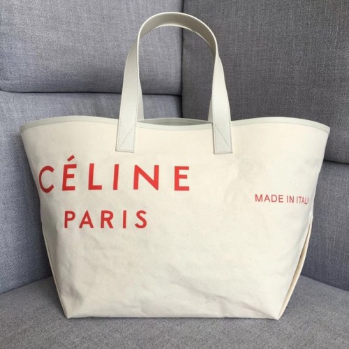 CELINE MEDIUM MADE IN TOTE Z TEKSTYLII 83180 BIAŁO-CZERWONA