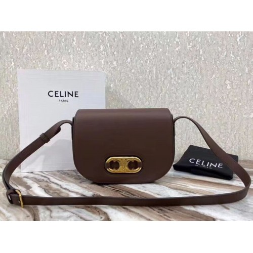 CELINE Oryginalna skórzana torba CL93123 brązowa