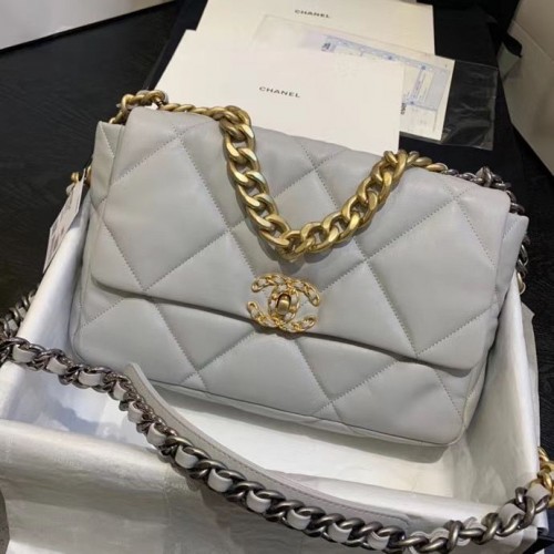 Torebka CHANEL 19 Flap Bag AS1160 AS1161 AS1162 Jasnoszara