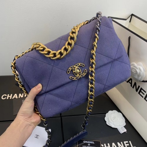 Torebka CHANEL 19 Flap Bag AS1160 AS1161 fioletowa