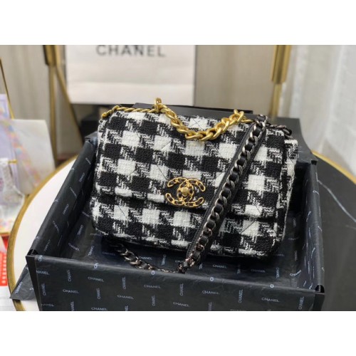 Torebka CHANEL 19 Flap Bag AS1160 Czarno-biała