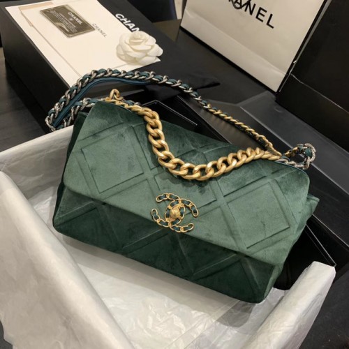 Torebka CHANEL 19 Flap Bag AS1160 zielona