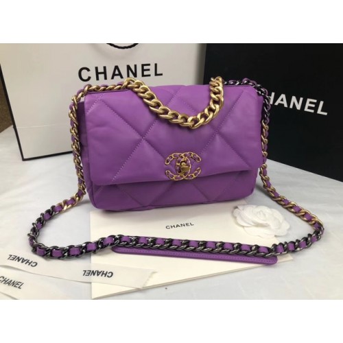 Torebka CHANEL 19 Flap Bag AS1160 fioletowa