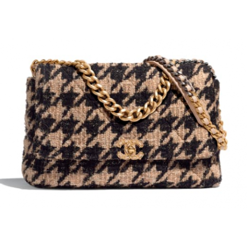 Torebka CHANEL 19 Flap Bag AS1162 morelowa i czarna