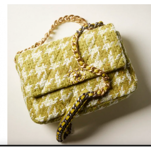 DUŻA TOREBKA CHANEL 19 AS1161 Zielony Ecru