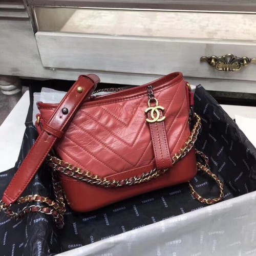 CHANEL GABRIELLE Oryginalna skórzana torba typu hobo A93841 czerwona