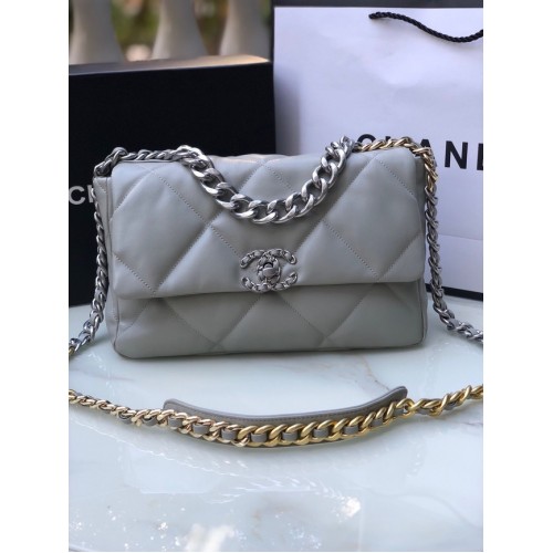 Torebka CHANEL Lambskin 19 Flap Bag AS1160N szara