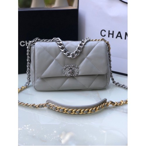 Torebka CHANEL Lambskin 19 Flap Bag AS1160S szara