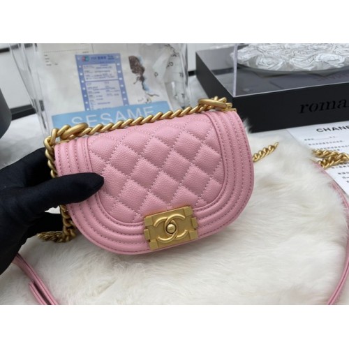 TORBA LISTONOSZKA CHANEL MINI BOY AS3351 różowa