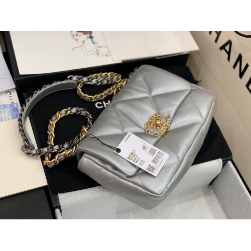 Torebka CHANEL Original Lambskin 19 Flap Bag AS1160 AS1161 Silver