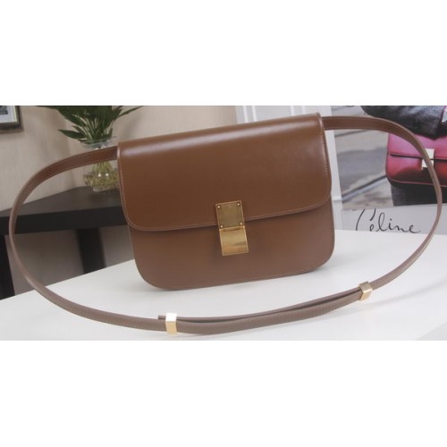 Celine Classic Box Flap Bag Skóra cielęca C3369 Brązowa
