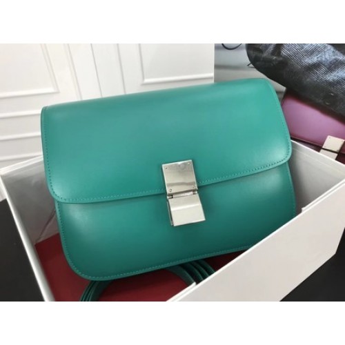 Torebka Celine Classic Box Flap Bag z oryginalnej skóry cielęcej 3378 w kolorze niebieskim