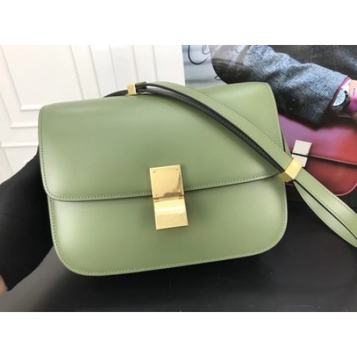 Celine Classic Box Flap Bag Original Calfski Leather 3378 Green