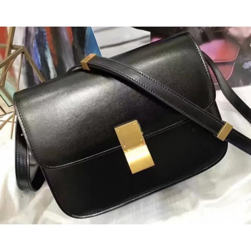 Celine Classic Box Flap Bag Gładka skóra C20447 Czarna