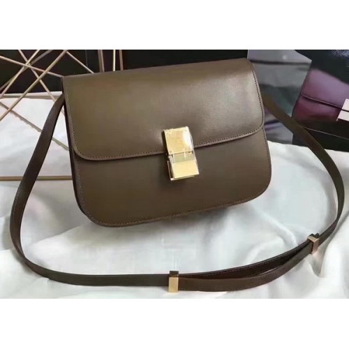 Celine Classic Box Flap Bag Gładka skóra C20447 Zielona