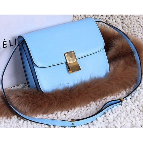 Celine Classic Box Small Flap Bag, skóra cielęca C88007T Skyblue