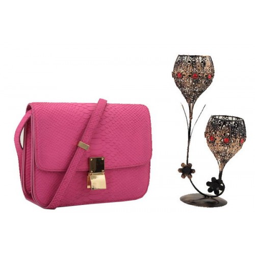 Celine Classic Box Small Flap Bag Smooth Leather 11042 Peach