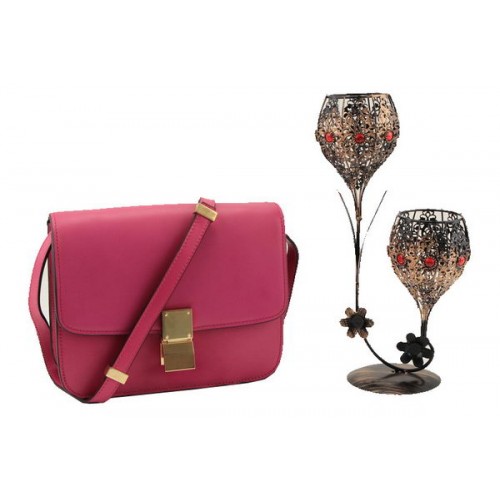 Celine Classic Box Small Flap Bag Smooth Leather 11042 Rose