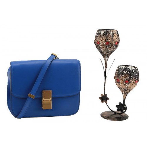 Celine Classic Box Small Flap Bag Smooth Leather 11042 Royal