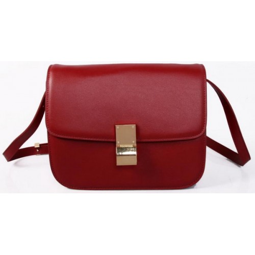 Celine Classic Box Small Flap Bag Gładka skóra C88007C Burgund