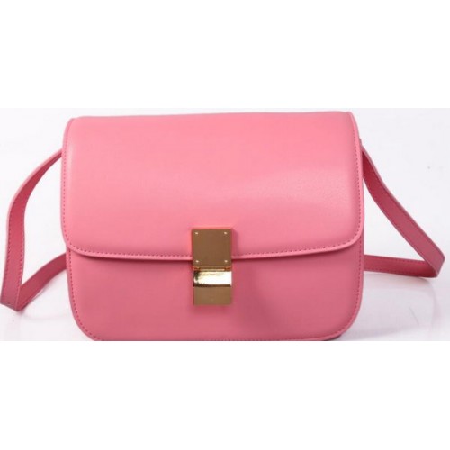 Torebka Celine Classic Box Small Flap Bag z gładkiej skóry C88007C w kolorze różowym