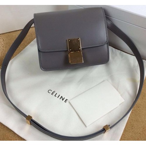 Celine Classic Box mini Flap Bag Gładka skóra C11041T Szara