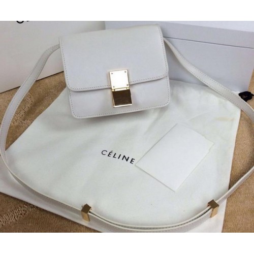 Celine Classic Box mini Flap Bag Gładka skóra C11041T Biała